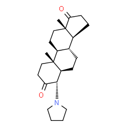 ChemSpider 2D Image | (4alpha,5alpha)-4-(1-Pyrrolidinyl)androstane-3,17-dione | C23H35NO2