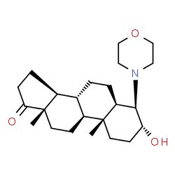 ChemSpider 2D Image | (3alpha,4beta,5alpha)-3-Hydroxy-4-(4-morpholinyl)androstan-17-one | C23H37NO3