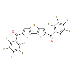 ChemSpider 2D Image | Bisthieno[3,2-b:2',3'-d]thiene-2,6-diylbis[(pentafluorophenyl)methanone] | C22H2F10O2S3