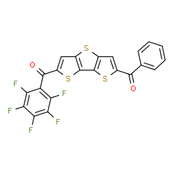 ChemSpider 2D Image | (6-Benzoylbisthieno[3,2-b:2',3'-d]thiophen-2-yl)(pentafluorophenyl)methanone | C22H7F5O2S3