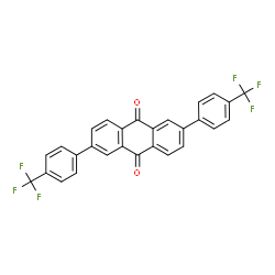 ChemSpider 2D Image | 2,6-Bis[4-(trifluoromethyl)phenyl]-9,10-anthraquinone | C28H14F6O2