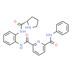 ChemSpider 2D Image | N-Phenyl-N'-[2-(L-prolylamino)phenyl]-2,6-pyridinedicarboxamide | C24H23N5O3