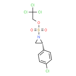 ChemSpider 2D Image | 2,2,2-Trichloroethyl (2R)-2-(4-chlorophenyl)-1-aziridinesulfonate | C10H9Cl4NO3S