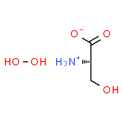 ChemSpider 2D Image | (2S)-2-Ammonio-3-hydroxypropanoate - hydrogen peroxide (1:1) | C3H9NO5