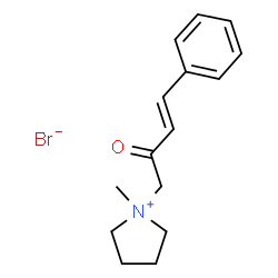 ChemSpider 2D Image | 1-Methyl-1-[(3E)-2-oxo-4-phenyl-3-buten-1-yl]pyrrolidinium bromide | C15H20BrNO