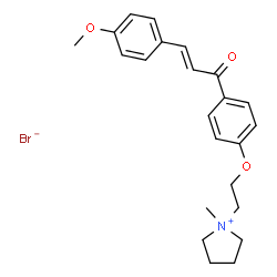 ChemSpider 2D Image | 1-(2-{4-[(2E)-3-(4-Methoxyphenyl)-2-propenoyl]phenoxy}ethyl)-1-methylpyrrolidinium bromide | C23H28BrNO3