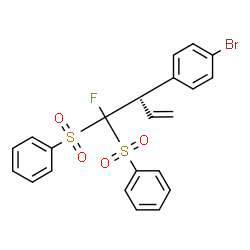 ChemSpider 2D Image | 1-Bromo-4-[(2S)-1-fluoro-1,1-bis(phenylsulfonyl)-3-buten-2-yl]benzene | C22H18BrFO4S2