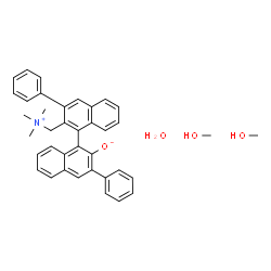ChemSpider 2D Image | 3,3'-Diphenyl-2'-[(trimethylammonio)methyl]-1,1'-binaphthalen-2-olate - methanol hydrate (1:2:1) | C38H41NO4