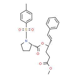 ChemSpider 2D Image | (1E,3S)-6-Methoxy-6-oxo-1-phenyl-1-hexen-3-yl 1-[(4-methylphenyl)sulfonyl]-L-prolinate | C25H29NO6S