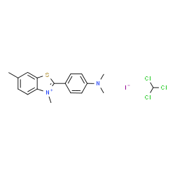 ChemSpider 2D Image | 2-[4-(Dimethylamino)phenyl]-3,6-dimethyl-1,3-benzothiazol-3-ium iodide - chloroform (1:1:1) | C18H20Cl3IN2S