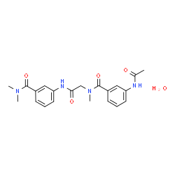 ChemSpider 2D Image | 3-Acetamido-N-(2-{[3-(dimethylcarbamoyl)phenyl]amino}-2-oxoethyl)-N-methylbenzamide hydrate (1:1) | C21H26N4O5