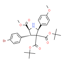ChemSpider 2D Image | 2-Methyl 4,4-bis(2-methyl-2-propanyl) (2S,3S,5S)-3-(4-bromophenyl)-5-(4-methoxyphenyl)-2,4,4-pyrrolidinetricarboxylate | C29H36BrNO7