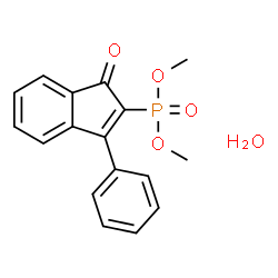 ChemSpider 2D Image | Dimethyl (1-oxo-3-phenyl-1H-inden-2-yl)phosphonate hydrate (1:1) | C17H17O5P