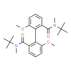 ChemSpider 2D Image | 6,6'-Dimethoxy-N,N'-dimethyl-N,N'-bis(2-methyl-2-propanyl)-2,2'-biphenyldicarboxamide | C26H36N2O4