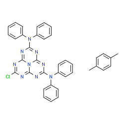ChemSpider 2D Image | 8-Chloro-N,N,N',N'-tetraphenyl-1,3,4,6,7,9,9b-heptaazaphenalene-2,5-diamine - p-xylene (1:1) | C38H30ClN9
