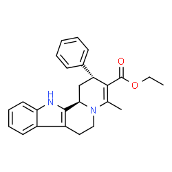 ChemSpider 2D Image | Ethyl (2R,12bR)-4-methyl-2-phenyl-1,2,6,7,12,12b-hexahydroindolo[2,3-a]quinolizine-3-carboxylate | C25H26N2O2