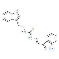 ChemSpider 2D Image | N'',N'''-Bis[(E)-1H-indol-3-ylmethylene]thiocarbonohydrazide | C19H16N6S