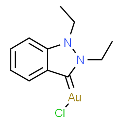 ChemSpider 2D Image | Chloro(1,2-diethyl-1,2-dihydro-3H-indazol-3-ylidene)gold | C11H14AuClN2