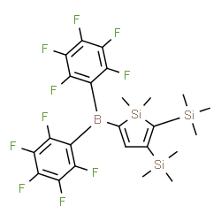 ChemSpider 2D Image | 5-[Bis(pentafluorophenyl)boryl]-1,1-dimethyl-2,3-bis(trimethylsilyl)-1H-silole | C24H25BF10Si3