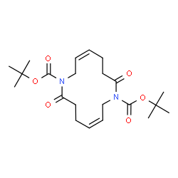 ChemSpider 2D Image | Bis(2-methyl-2-propanyl) (3Z,10Z)-7,14-dioxo-1,8-diazacyclotetradeca-3,10-diene-1,8-dicarboxylate | C22H34N2O6
