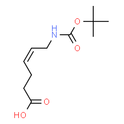 ChemSpider 2D Image | (4Z)-6-({[(2-Methyl-2-propanyl)oxy]carbonyl}amino)-4-hexenoic acid | C11H19NO4