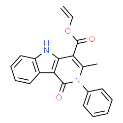 ChemSpider 2D Image | Vinyl 3-methyl-1-oxo-2-phenyl-2,5-dihydro-1H-pyrido[4,3-b]indole-4-carboxylate | C21H16N2O3