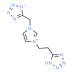 ChemSpider 2D Image | 5-({3-[2-(1H-Tetrazol-5-yl)ethyl]-1H-imidazol-3-ium-1-yl}methyl)tetrazol-1-ide | C8H10N10