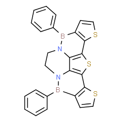 ChemSpider 2D Image | 4,7-Diphenyl-4,5,6,7-tetrahydro-1,10,11-trithia-4a,6a-diaza-4,7-diboratricyclopenta[b,def,h]phenanthrene | C26H18B2N2S3