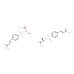ChemSpider 2D Image | N-({4-[(E)-2-Carboxyvinyl]phenyl}sulfonyl)-D-alanine - (2S)-2-[({4-[(E)-2-carboxyvinyl]phenyl}sulfonyl)amino]butanoic acid (1:1) | C25H28N2O12S2