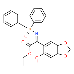ChemSpider 2D Image | Ethyl (2Z)-[(diphenylphosphoryl)imino](6-hydroxy-1,3-benzodioxol-5-yl)acetate | C23H20NO6P