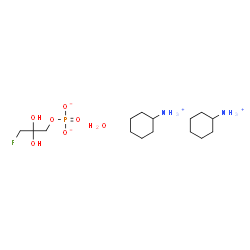 ChemSpider 2D Image | Cyclohexanaminium 3-fluoro-2,2-dihydroxypropyl phosphate hydrate (2:1:1) | C15H36FN2O7P