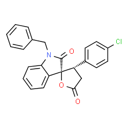 ChemSpider 2D Image | (2R,3S)-1'-Benzyl-3-(4-chlorophenyl)-3H-spiro[furan-2,3'-indole]-2',5(1'H,4H)-dione | C24H18ClNO3
