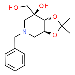 ChemSpider 2D Image | (3aS,7S,7aR)-5-Benzyl-7-(hydroxymethyl)-2,2-dimethylhexahydro[1,3]dioxolo[4,5-c]pyridin-7-ol | C16H23NO4