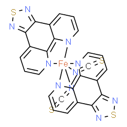 ChemSpider 2D Image | Bis[7,8-dihydro[1,2,5]thiadiazolo[3,4-f][1,10]phenanthrolinato(2-)-kappa~2~N~7~,N~8~][bis(thiocyanato-kappaN)]iron | C26H12FeN10S4