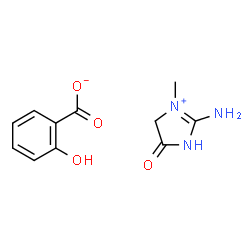 ChemSpider 2D Image | 2-Amino-1-methyl-4-oxo-4,5-dihydro-1H-imidazol-1-ium salicylate | C11H13N3O4