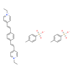 ChemSpider 2D Image | 4,4'-[1,4-Phenylenedi(E)-2,1-ethenediyl]bis(1-ethylpyridinium) bis(4-methylbenzenesulfonate) | C38H40N2O6S2