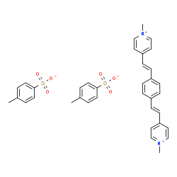 ChemSpider 2D Image | 4,4'-[1,4-Phenylenedi(E)-2,1-ethenediyl]bis(1-methylpyridinium) bis(4-methylbenzenesulfonate) | C36H36N2O6S2