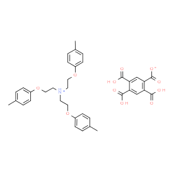 ChemSpider 2D Image | 2-(4-Methylphenoxy)-N,N-bis[2-(4-methylphenoxy)ethyl]ethanaminium 2,4,5-tricarboxybenzoate | C37H39NO11