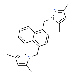 ChemSpider 2D Image | 1,1'-[1,4-Naphthalenediylbis(methylene)]bis(3,5-dimethyl-1H-pyrazole) | C22H24N4