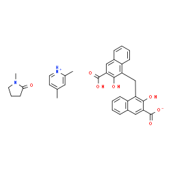 ChemSpider 2D Image | 2,4-Dimethylpyridinium 4-[(3-carboxy-2-hydroxy-1-naphthyl)methyl]-3-hydroxy-2-naphthoate - 1-methyl-2-pyrrolidinone (1:1:1) | C35H34N2O7