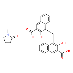 ChemSpider 2D Image | 4,4'-Methylenebis(3-hydroxy-2-naphthoic acid) - 1-methyl-2-pyrrolidinone (1:1) | C28H25NO7
