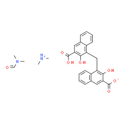 ChemSpider 2D Image | N-Methylmethanaminium 4-[(3-carboxy-2-hydroxy-1-naphthyl)methyl]-3-hydroxy-2-naphthoate - N,N-dimethylformamide (1:1:1) | C28H30N2O7