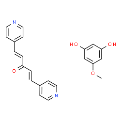 ChemSpider 2D Image | (1E,4E)-1,5-Di(4-pyridinyl)-1,4-pentadien-3-one - 5-methoxy-1,3-benzenediol (1:1) | C22H20N2O4