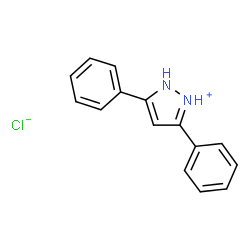 ChemSpider 2D Image | 3,5-Diphenyl-1H-pyrazol-2-ium chloride | C15H13ClN2