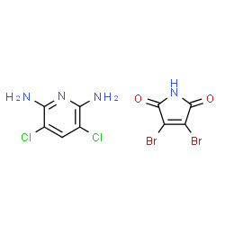 ChemSpider 2D Image | 3,4-Dibromo-1H-pyrrole-2,5-dione - 3,5-dichloro-2,6-pyridinediamine (1:1) | C9H6Br2Cl2N4O2