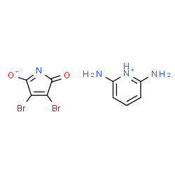 ChemSpider 2D Image | 2,6-Diaminopyridinium 3,4-dibromo-2-oxo-2H-pyrrol-5-olate | C9H8Br2N4O2