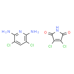 ChemSpider 2D Image | 3,4-Dichloro-1H-pyrrole-2,5-dione - 3,5-dichloro-2,6-pyridinediamine (1:1) | C9H6Cl4N4O2