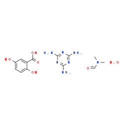 ChemSpider 2D Image | 2,5-dihydroxybenzoic acid;N,N-dimethylformamide;1,3,5-triazine-2,4,6-triamine;hydrate | C13H21N7O6