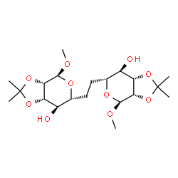 ChemSpider 2D Image | (3aS,4S,6R,7R,7aS,3a'S,4'S,6'R,7'R,7a'S)-6,6'-(1,2-Ethanediyl)bis(4-methoxy-2,2-dimethyltetrahydro-4H-[1,3]dioxolo[4,5-c]pyran-7-ol) | C20H34O10