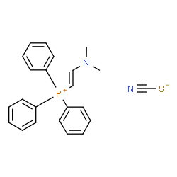 ChemSpider 2D Image | [(E)-2-(Dimethylamino)vinyl](triphenyl)phosphonium thiocyanate | C23H23N2PS